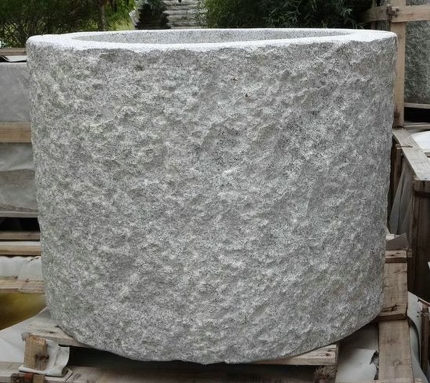 Large-round-granite-planter